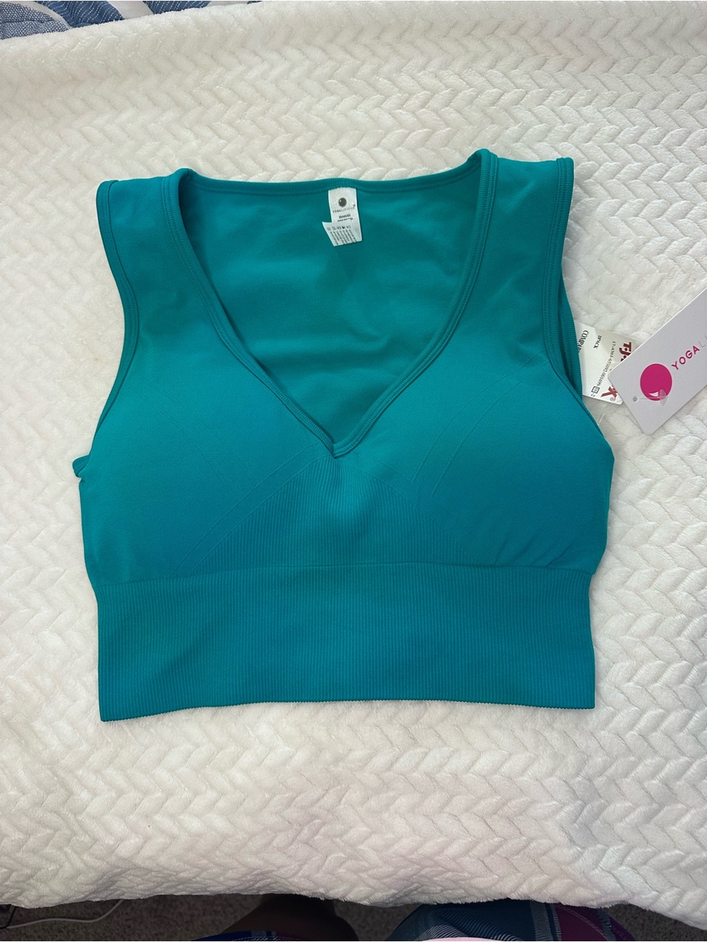 Yogalicious Teal V-Neck Seamless Sports Bra